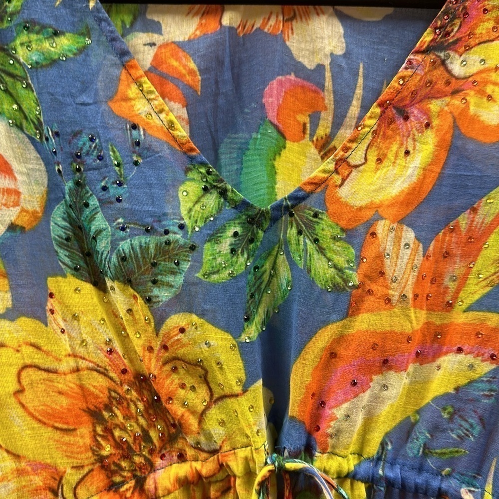 Ruby Yaya Cotton Tunic Top Sz Xs Drawstring Waist… - image 3